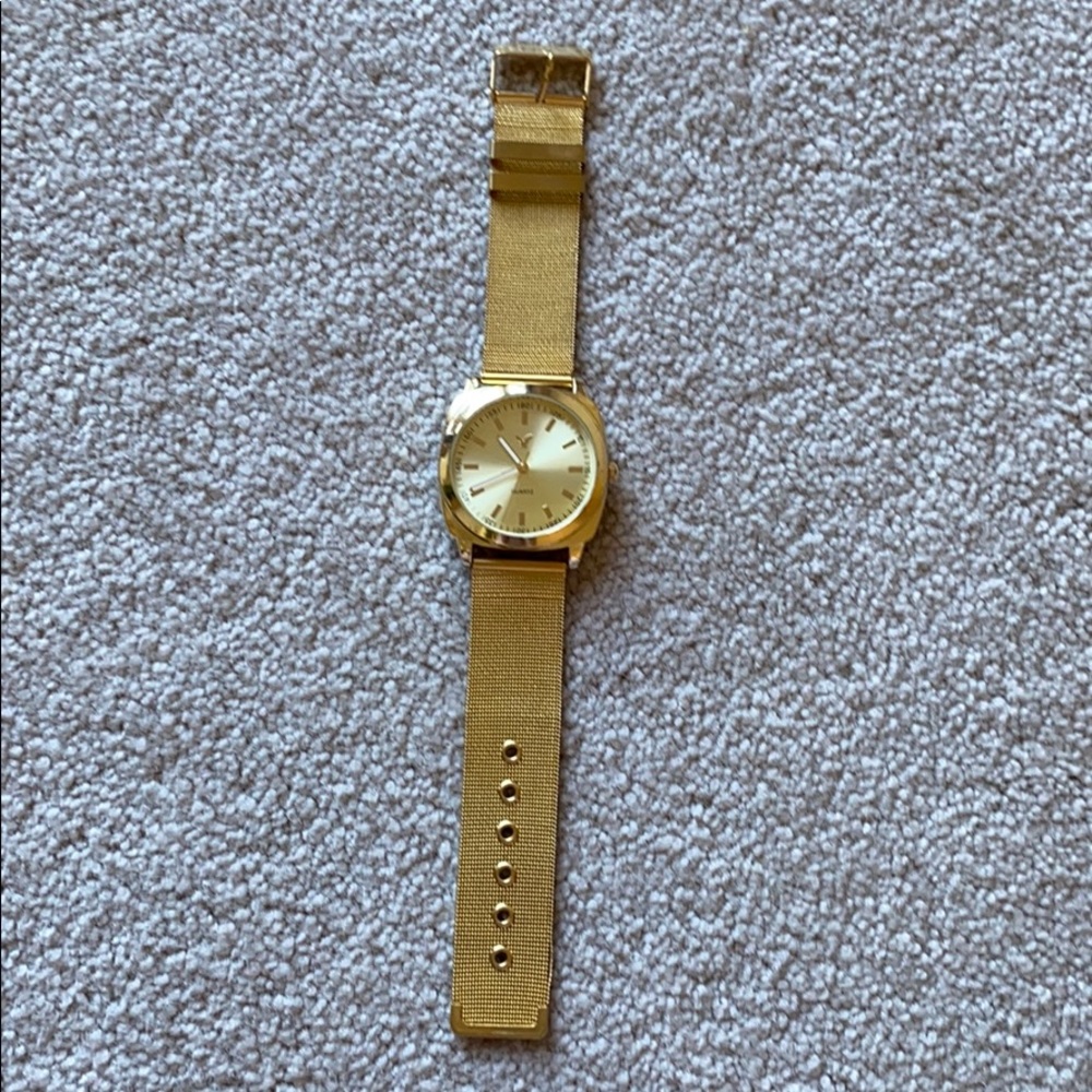 Gold mesh metal watch American Eagle